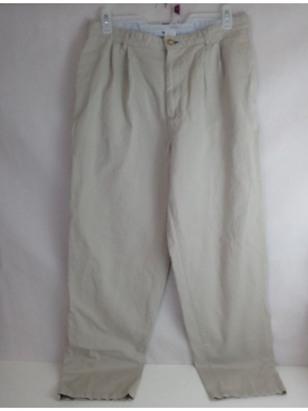 Vintage Tommy Hilfiger Men's Light Khaki Dress Slacks Pants Size 36 Inseam 35"